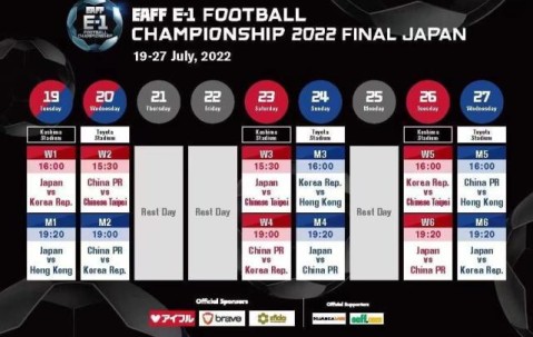 极速电竞app-2022东亚杯赛程敲定：中国男足7月20日首战韩国队